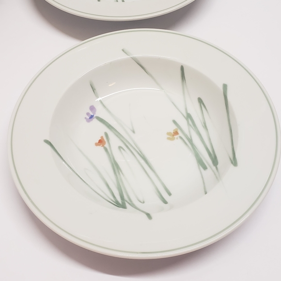 2 Unique Mikasa Sketch Book by Bob Van Allen 9" Bowls Flower Sketch - Picture 10 of 14